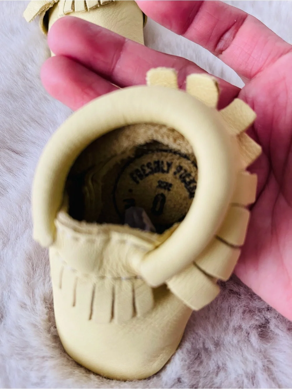 Freshly picked yellow moccs sz 0